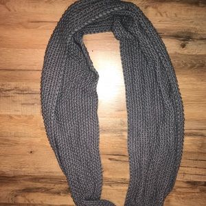 Grey knitted infinity scarf